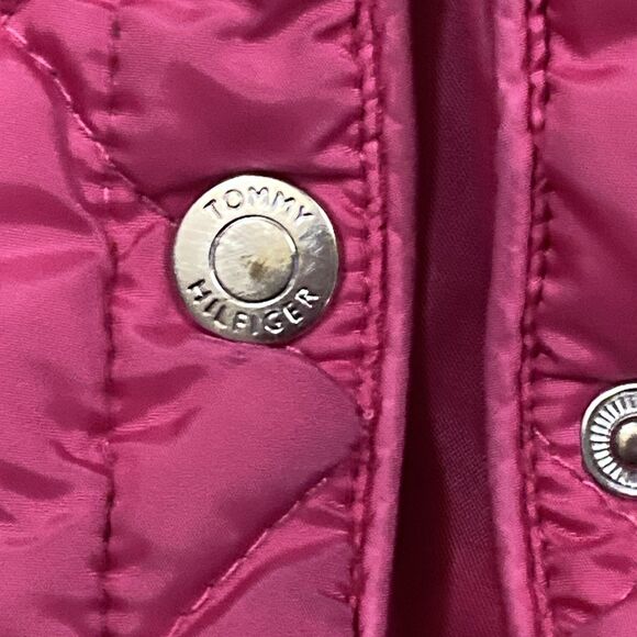 Tommy Hilfiger Girls Pink Diamond Quilted Barn Jacket Coat Size 4T - Picture 7 of 13